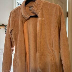 Columbia Tan Teddy Jacket Plush Fleece Zip-Up